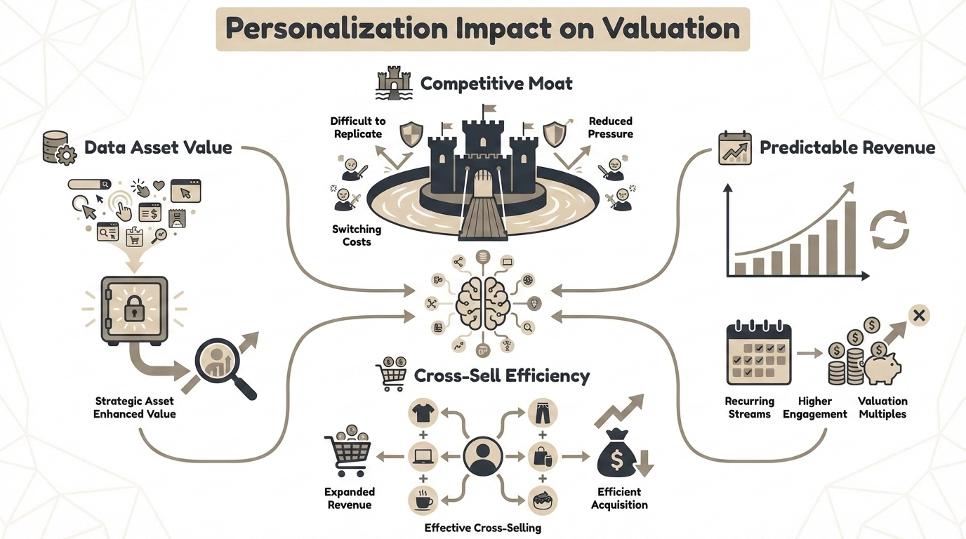 Personalization statistics showing 80% of consumers prefer personalized experiences, 10-30% revenue increase, and 5-8x ROI on personalization marketing spend